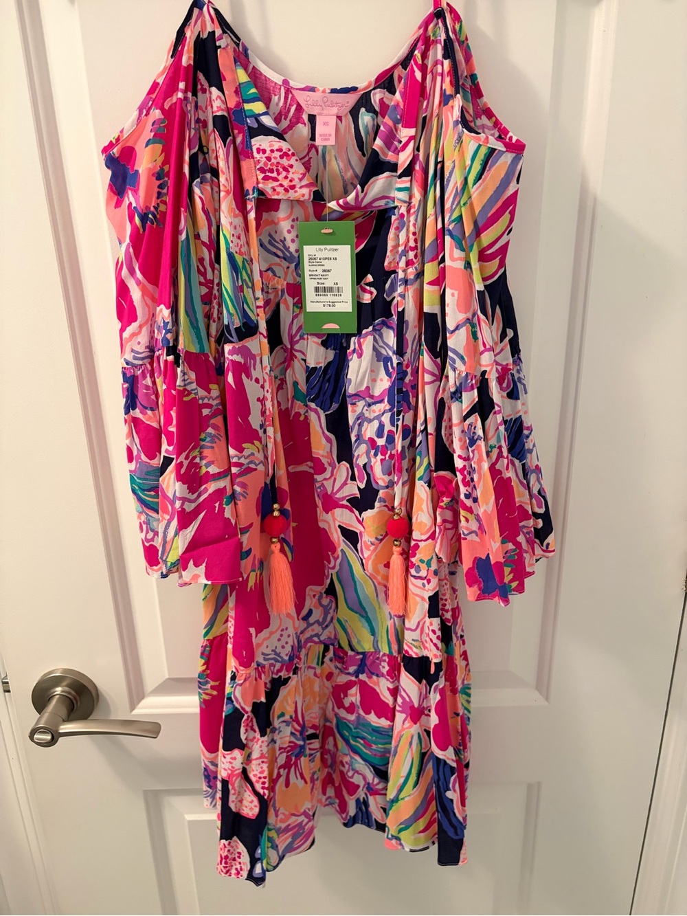 Lilly Pulitzer Pink Multi Floral Cold-Shoulder Mini Dress